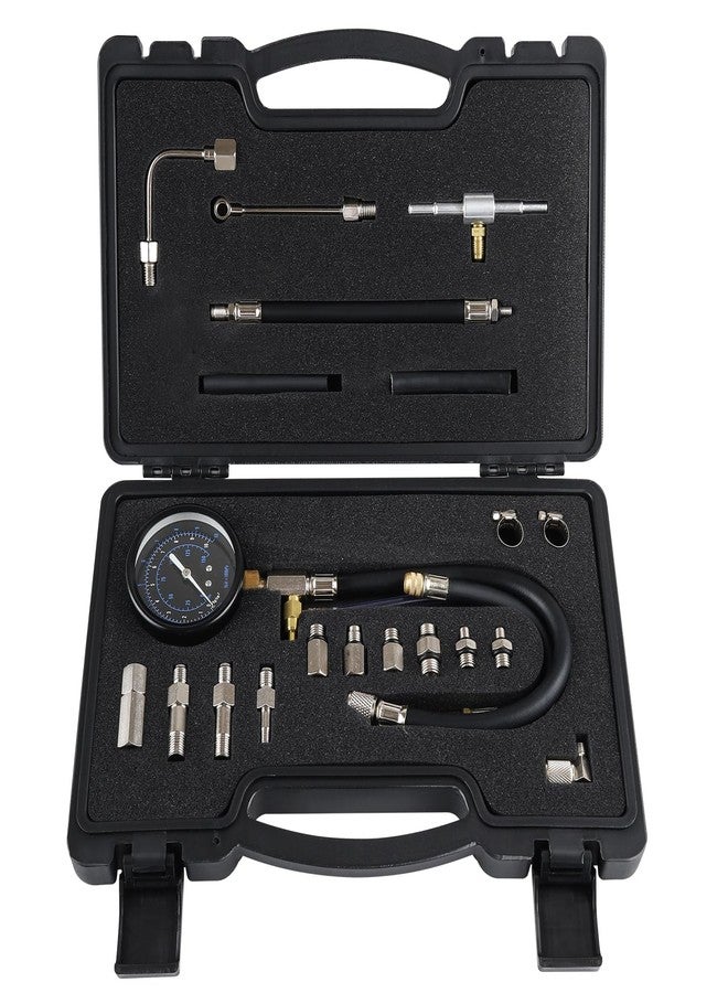 Lichamp Automotive Fuel Pressure Test Kit, Fuel Pump & Rail Diagnostic Gauge with Adapters, Hose, for Car/Truck/Motorcycle - Image 1